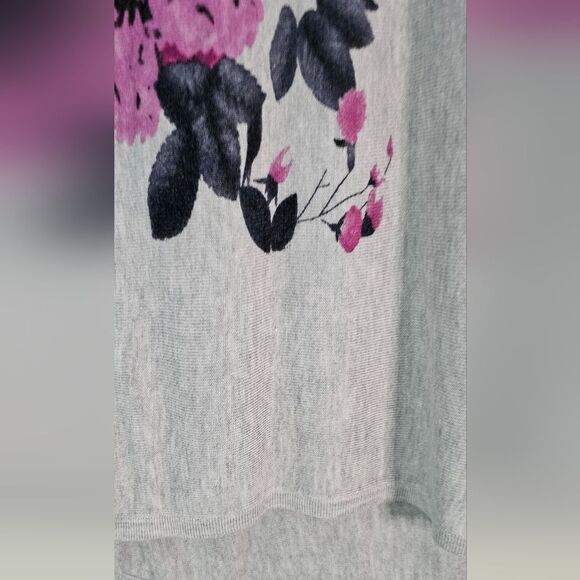 INC Sweater Womens 3/4 Sleeve Tunic Lightweight Pink Floral Knit Size XS - Picture 3 of 4